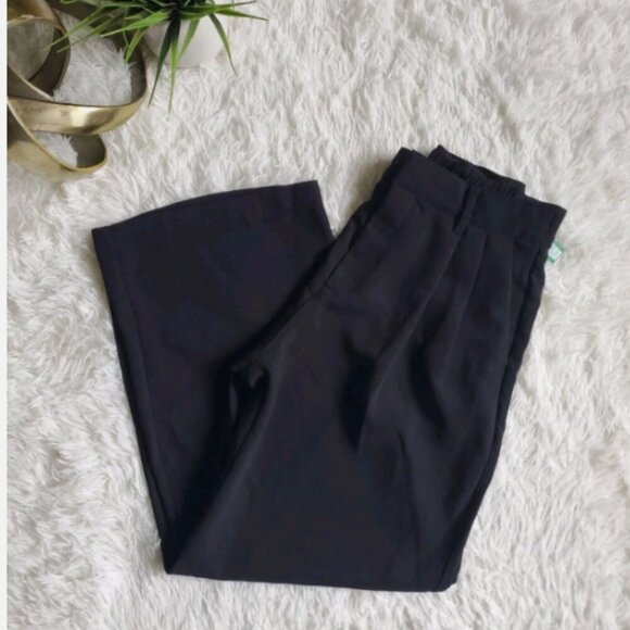 GAP Easy Crepe Drapey Pleated Black Loose Straight Elastic Pants Size 2 NEW $80 - Picture 9 of 11